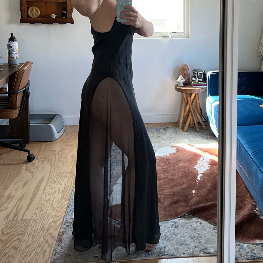 Vintage Gray Sheer Dress